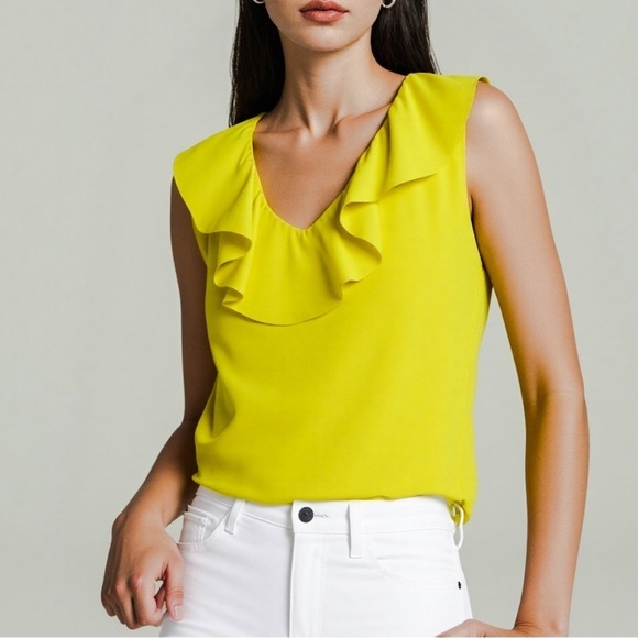 Banana Republic Tops - Banana republic flowy chiffon sleeveless ruffle/ flounce top ❤️